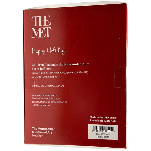 The Met Box of 20 Holiday Cards Children Playing in the Snow Yoshu Chikanobu - Picture 5 of 5